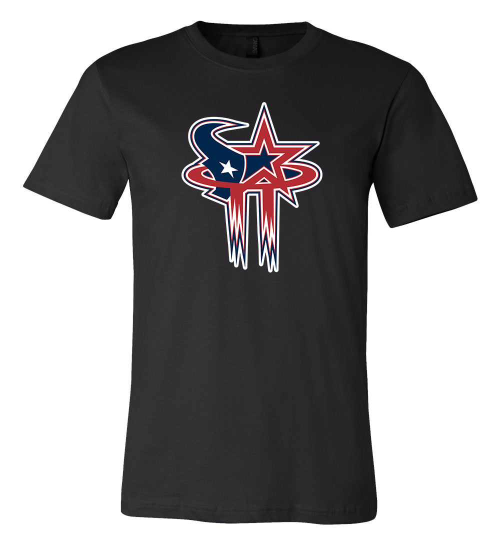 Houston Astros Texans Rockets Mash Up Logo T-Shirt 6 Sizes S-3Xl!!