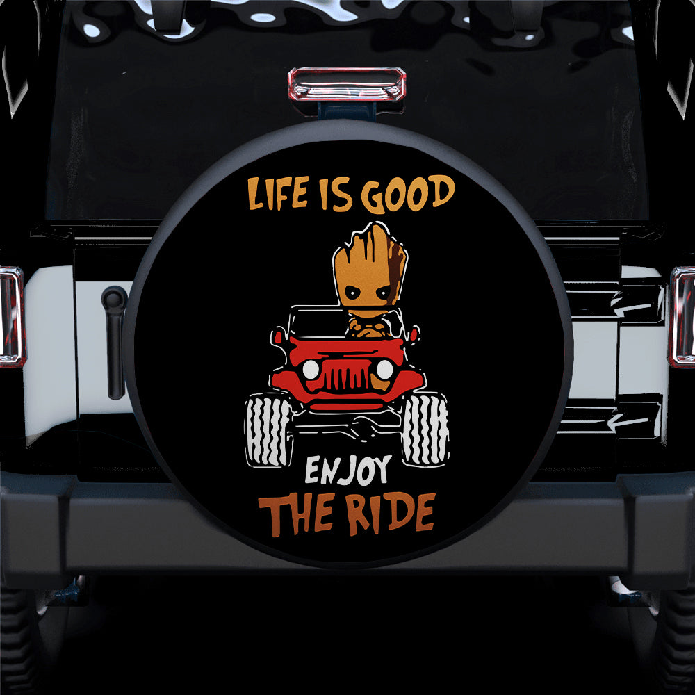 Enjoy The Ride Baby Groot Jeep Spare Tire Covers Gift For Campers