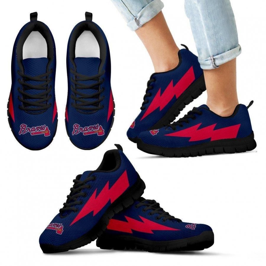 Cool Style Atlanta Braves Sneakers Thunder Lightning Amazing Logo #760