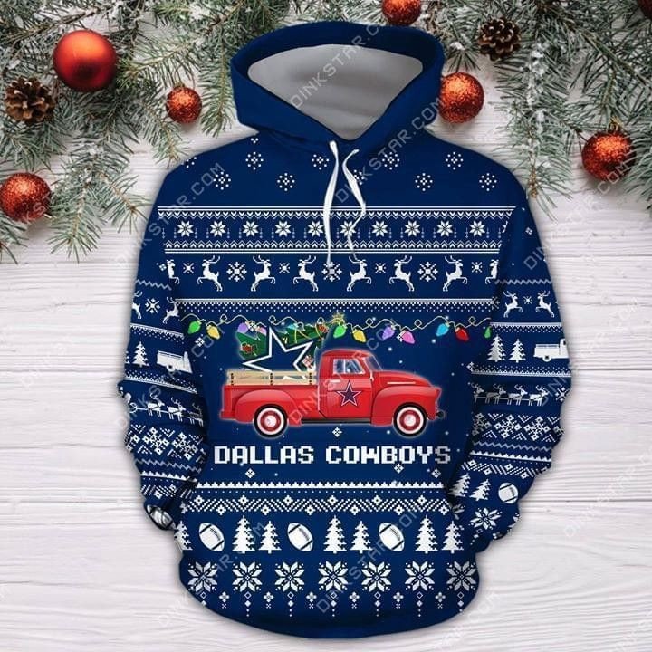 Dallas Cowboys Christmas Truck Ugly Christmas   35 Unisex 3D Hoodie Gift For Fans