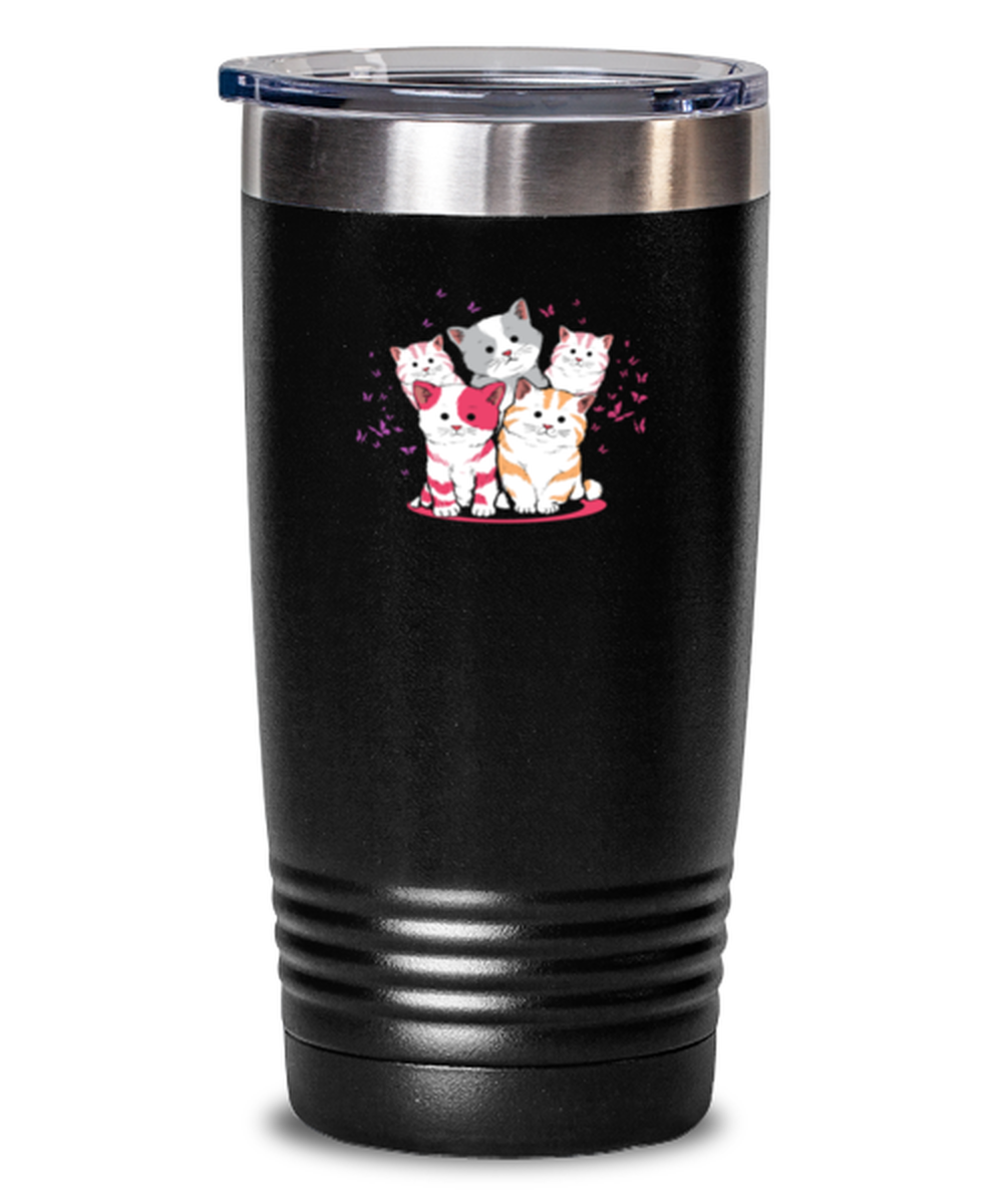 20 Oz Tumbler Stainless Steel Insulated Funny Kittens Cats Pet Lover