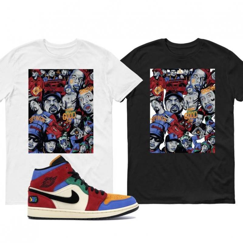 Old School Rap Jordan 1 Mid Fearless Blue the Great T-Shirt