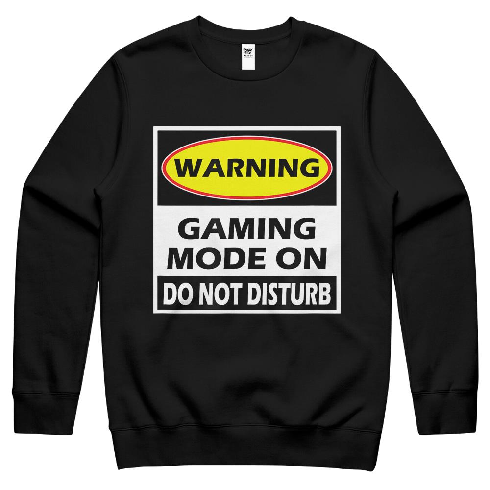 Funny Shirt Men Women Warning Gaming Mode On Gamer Crewneck Sweatshirt