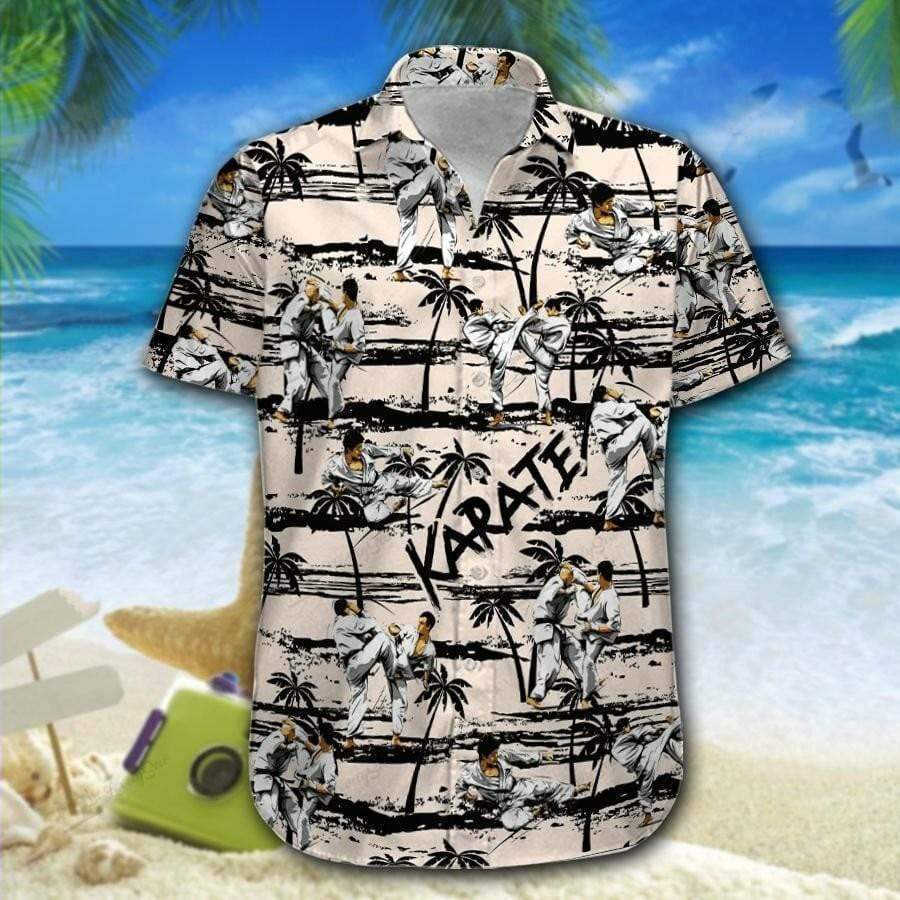 Hawaiian Aloha Shirts Karate Black Palm Tree – Fashion Store