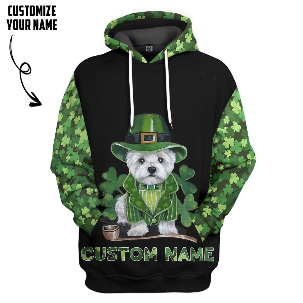 Gearhumans 3D Yorkshire Terrier St Patrick’S Day Custom Name Tshirt Hoodie Apparel