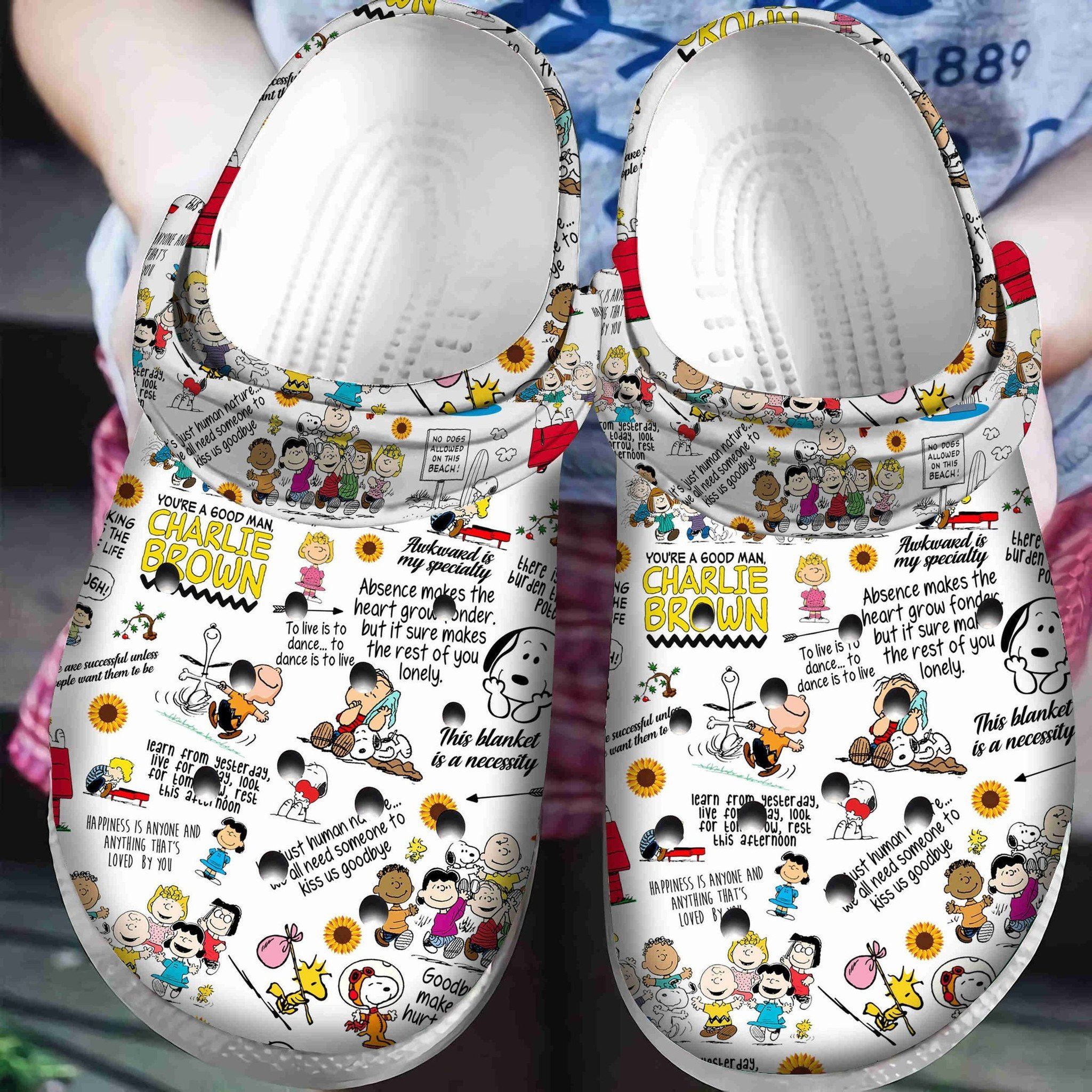 Snoopy And Friends Peanuts 2 For Men And Women Rubber Crocs Crocband Clogs, Comfy Footwear