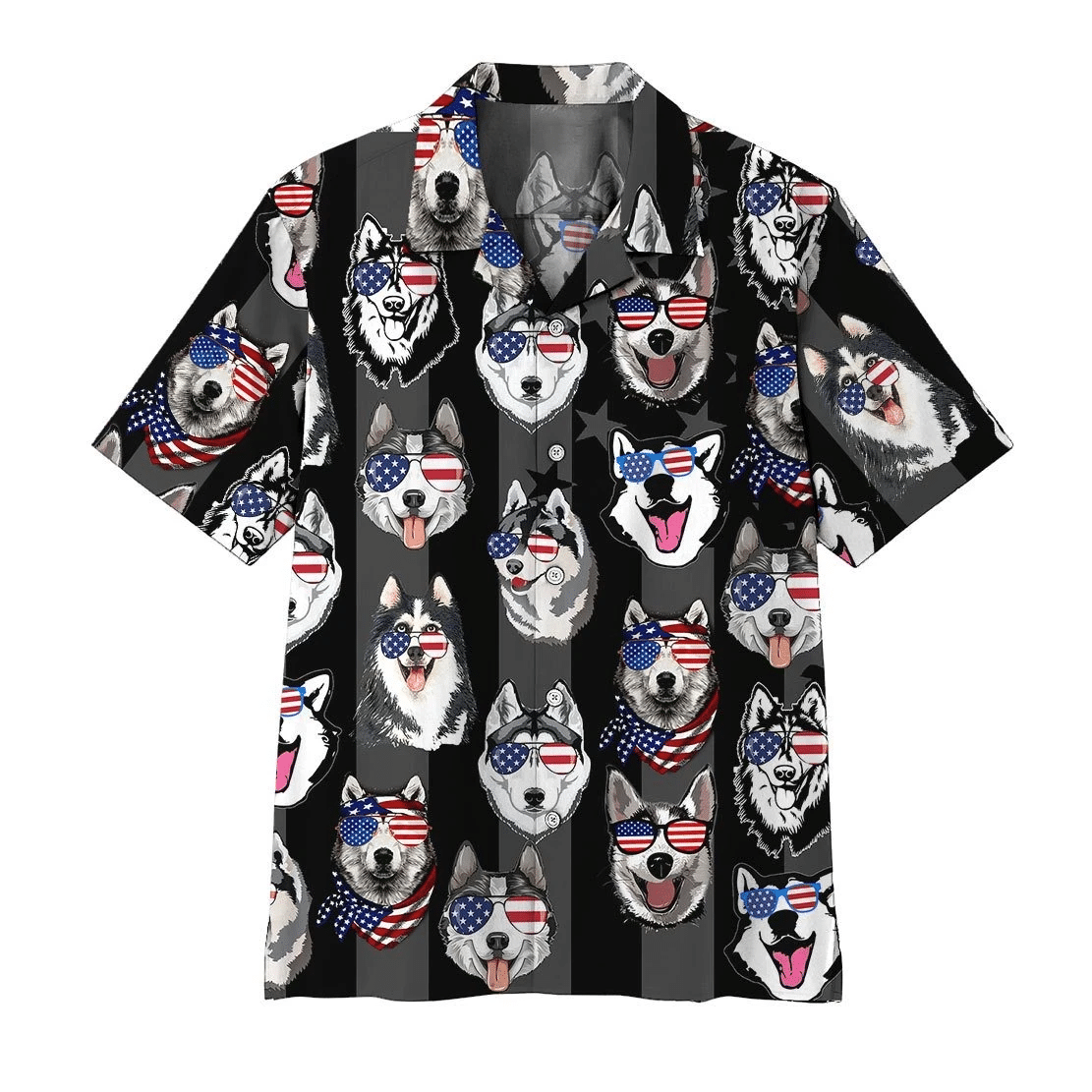 Husky American Flag Hawaii Shirt Unisex Adult Ha9656