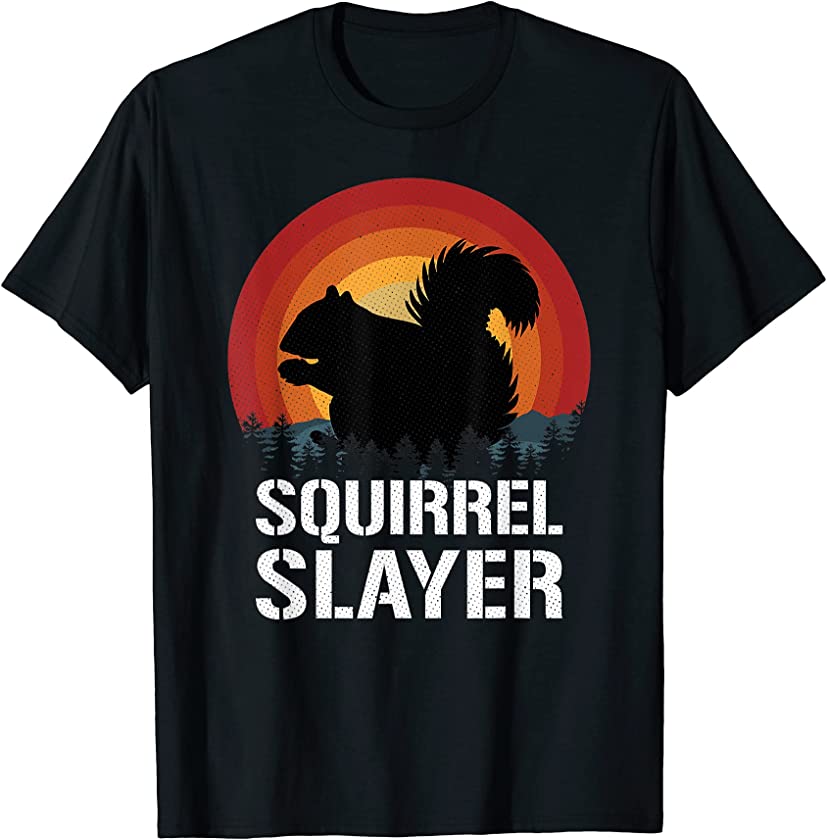 Vintage Sunset Retro Style Squirrel Hunter Squirrel Hunting T-Shirt