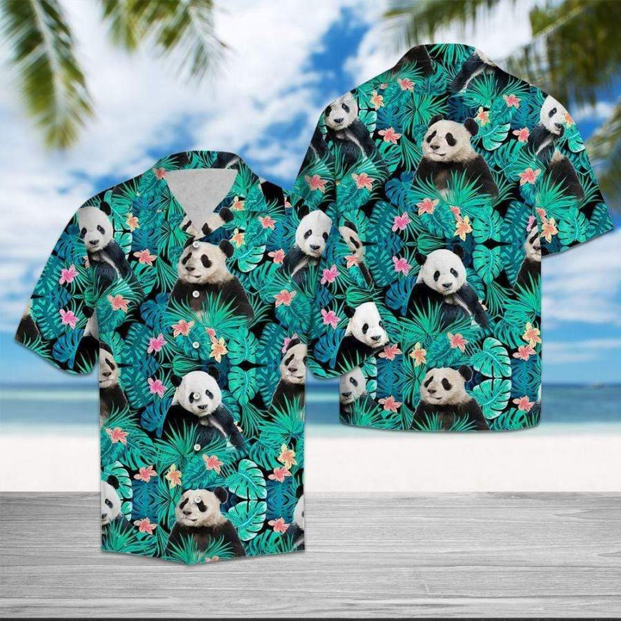 Panda Tropical Full Printing Hawaii Shirts Ha22279