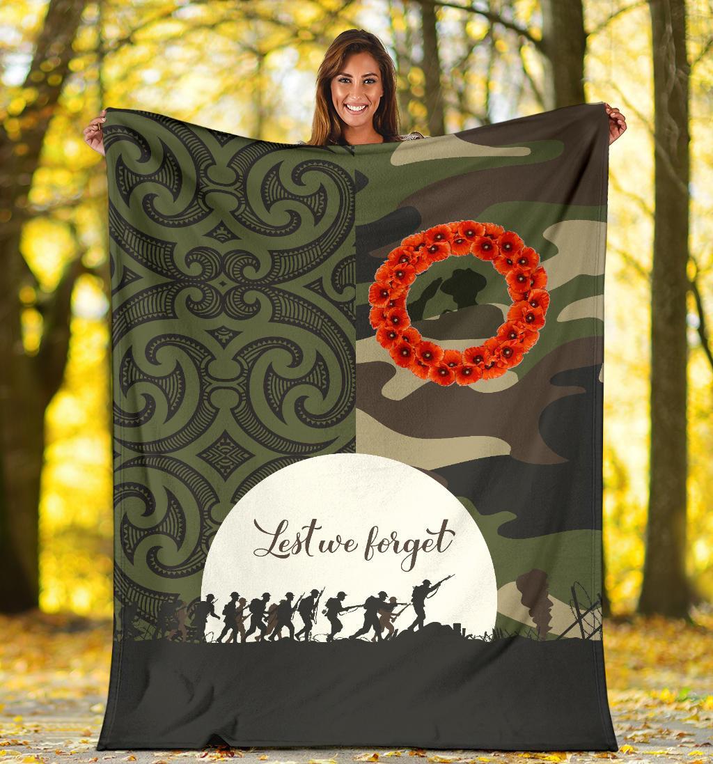 Anzac Maori Premium Blanket Camo Lest For Get