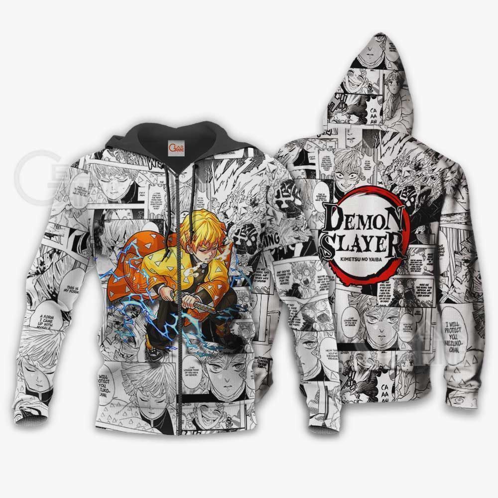 Zenitsu Agatsuma Demon Slayer Anime Mix Manga Hoodie Shirt