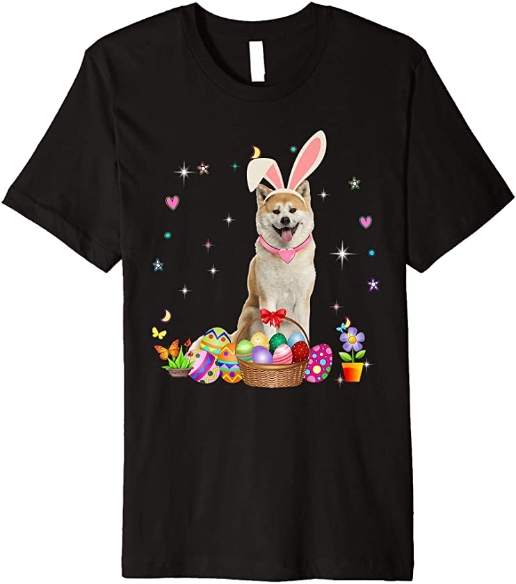 Cute Shiba Inu Easter Day Bunny Eggs Easter Costume Womens Premium T-Shirt