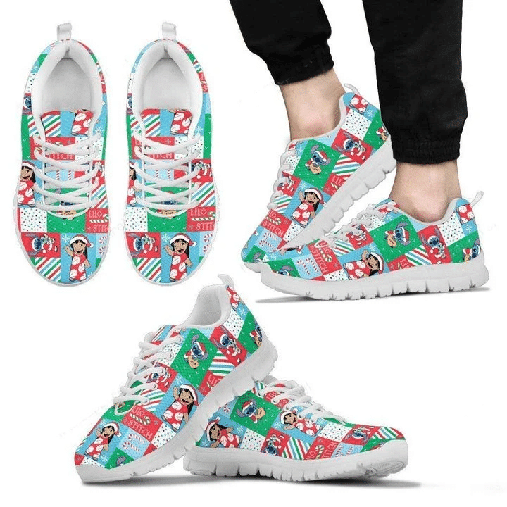 Stitch Lilo & Stitch Disney 23 Print Sneakers, Women’s Sneakers, Handmade Crafted sneaker white Shoes birthday gift Fashion Fly Sneakers TL97