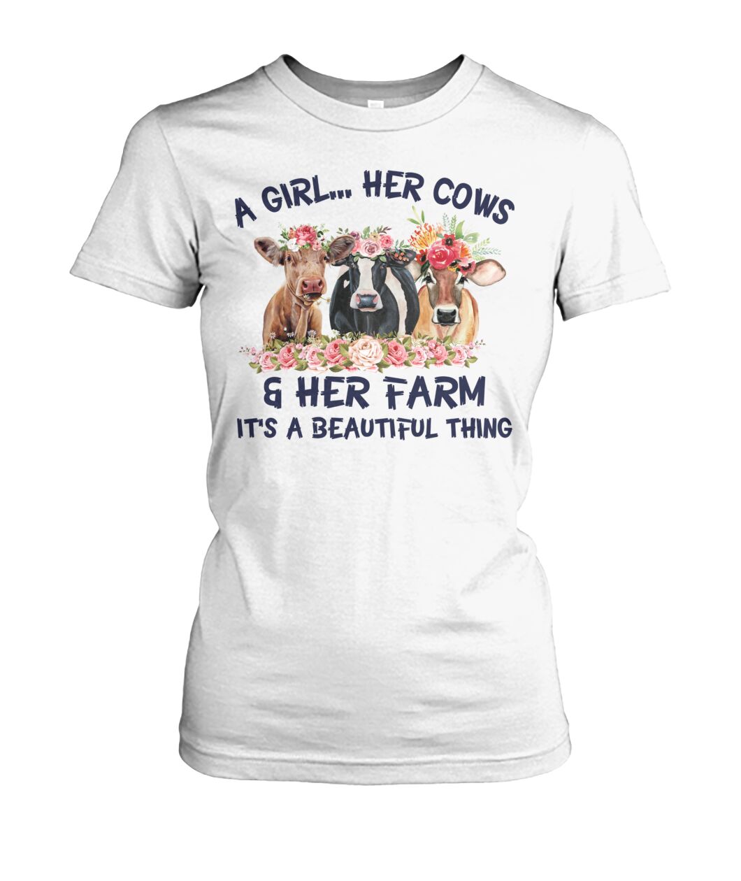 A Girl … Her Cows And Her Farm – Unisex T-Shirt , Hoodies