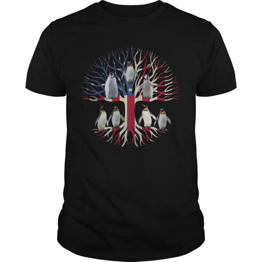 Penguin Tree America flag T-Shirt