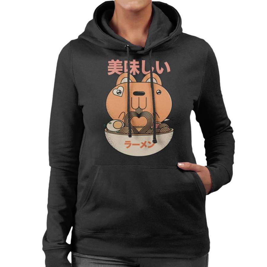 Tasty Ramen Rabbit Women’s Hooded Sweatshirt