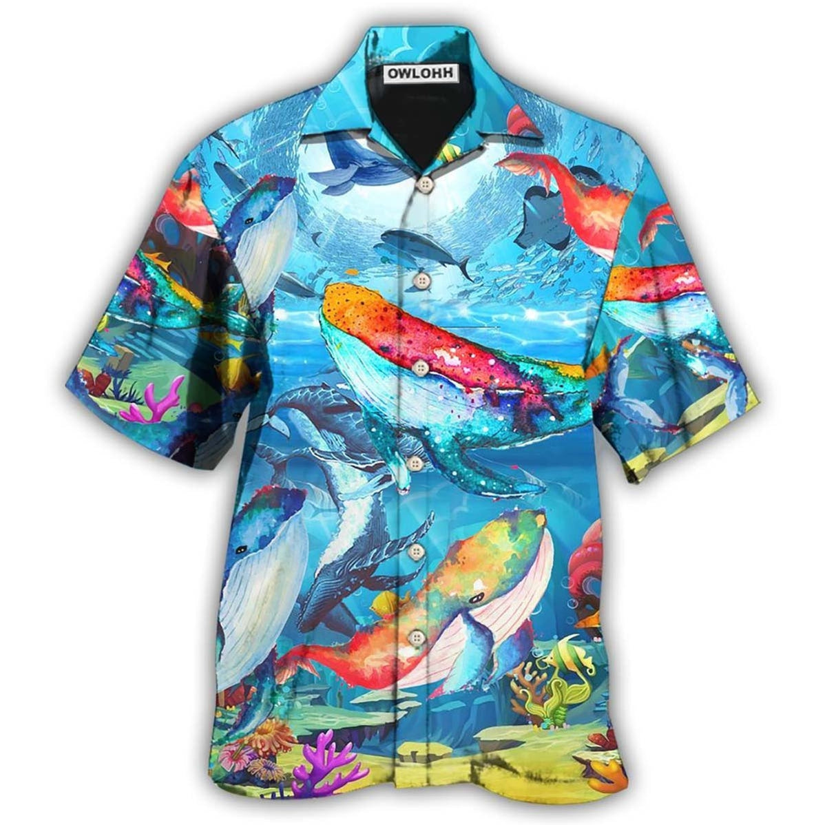 Whale Love Color Love Ocean – Hawaiian Shirt