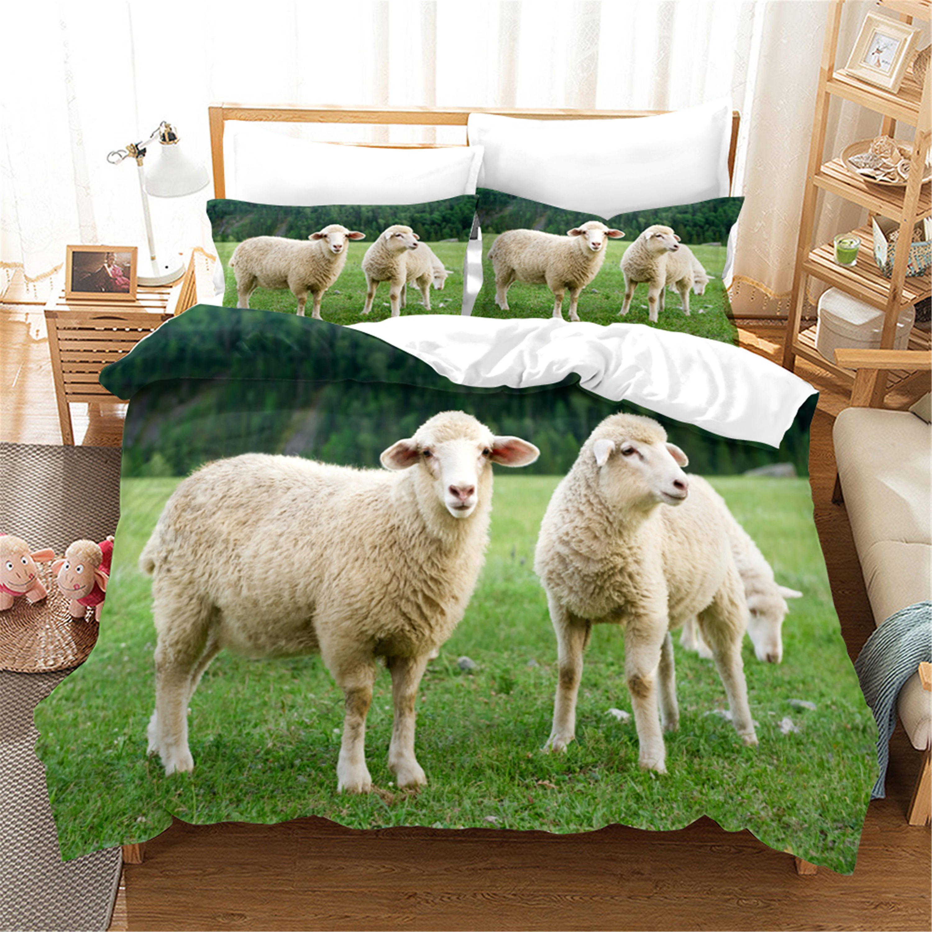 3D Animal Sheep Meadow Quilt Cover Set Bedding Set Duvet Cover Pillowcases 28