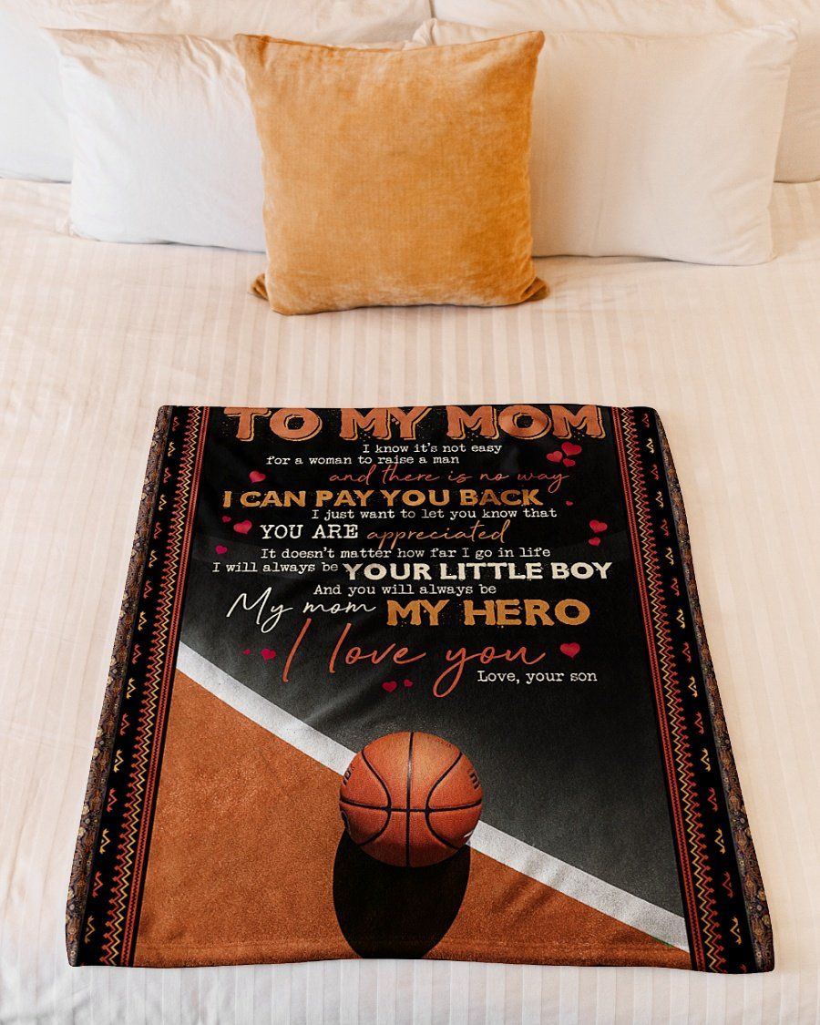 [Personalized Name] Basketball Lover Always Be My Hero Son Fleece Blanket, Sherpa Blanket, Gift For Wife Gift For Parent, Family Member, Friends Gift, Christmas Gift, Home Decor, Home Living