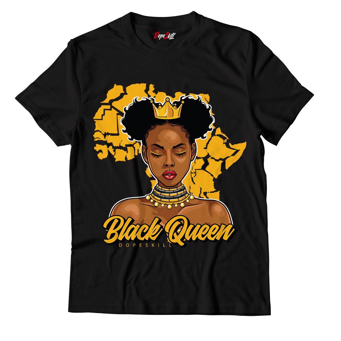 Black Queen Unisex Tshirt Match Aj12 Retro Black University Gold