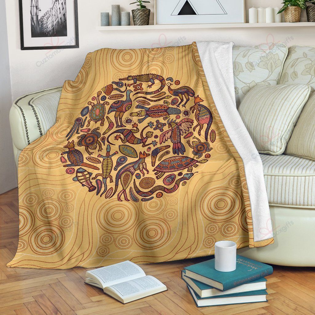 Aboriginal Animals TH1709377CL Fleece Blanket