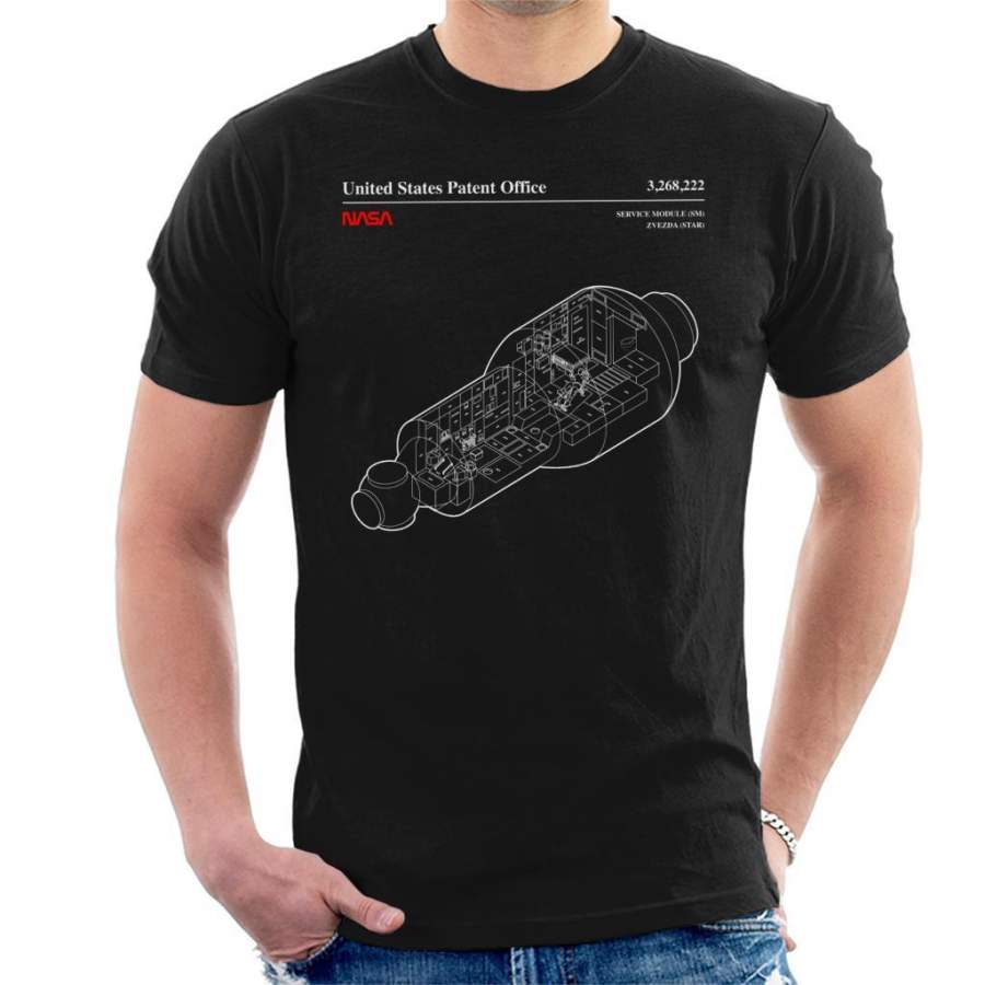 NASA Russian Service Module Blueprint Men’s T-Shirt