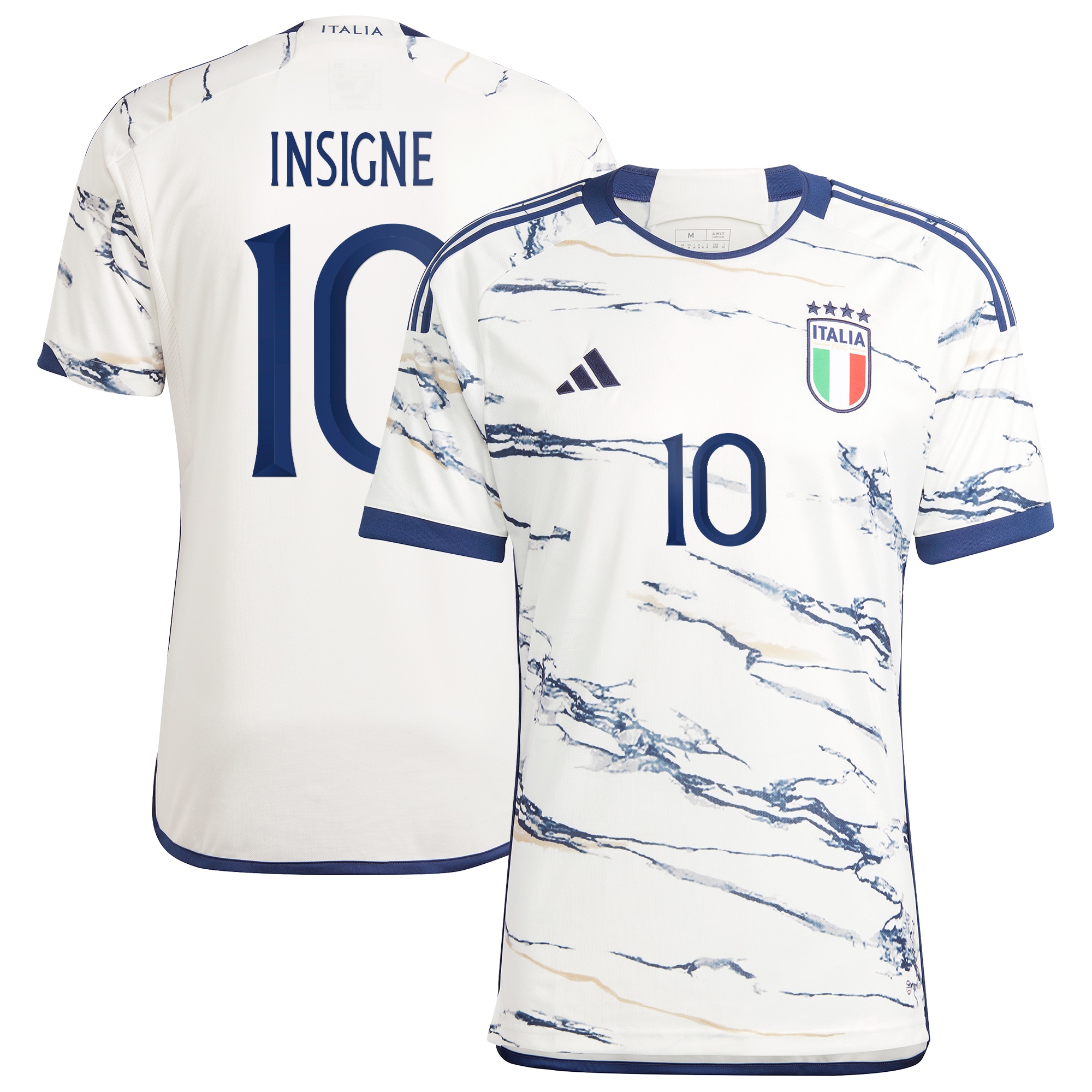 Lorenzo Insigne Italy National Team 2023 Away Replica Jersey – White