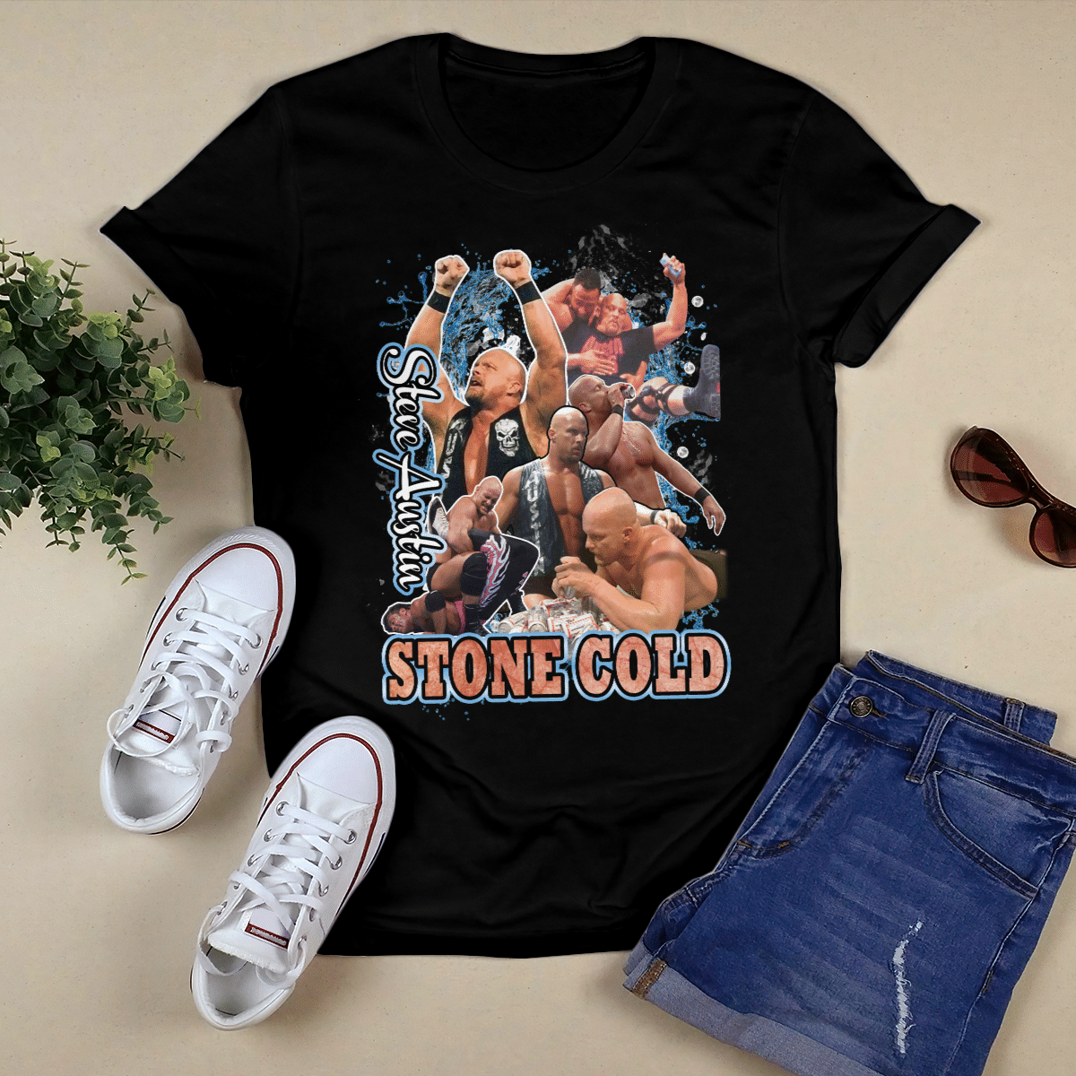 Vintage Inspired Stone Cold Steve Austin Wwf Wwe Wrestling Tee