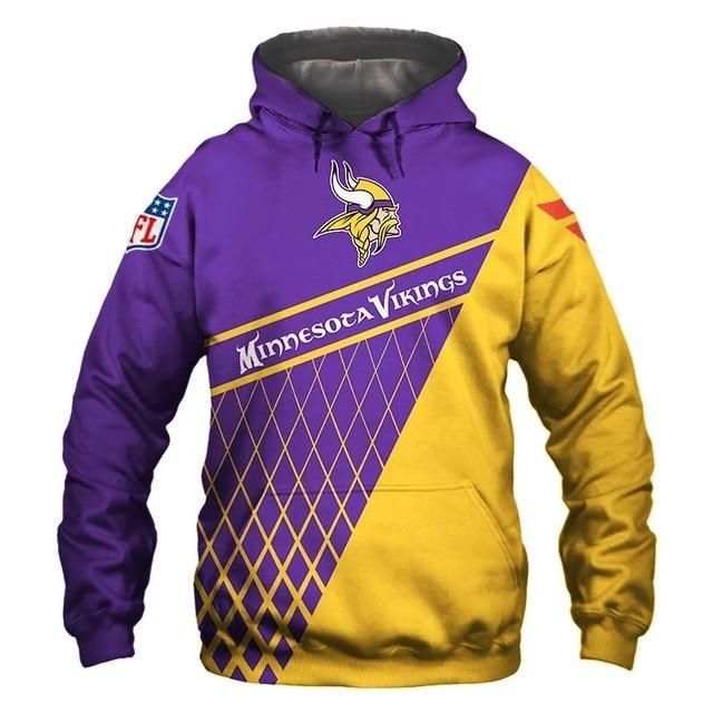 Football Fans Shirt Hoodie Zipup Hoodie Minnesota Vikings 3D Hoodie