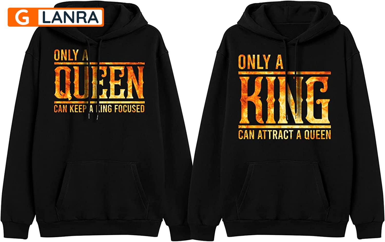 Only A Queen Can Keep A King Focused Only A King Can Attract A Queen Hoodie, Couple Hoodie, King Queen Hoodie, Husband Wife Unisex Sweater, Sweatshirt