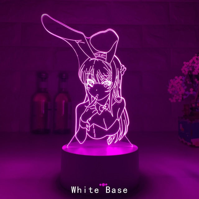 3D Illusion Led Nightlights Anime Light Lamp  Bunny Girl Senpai