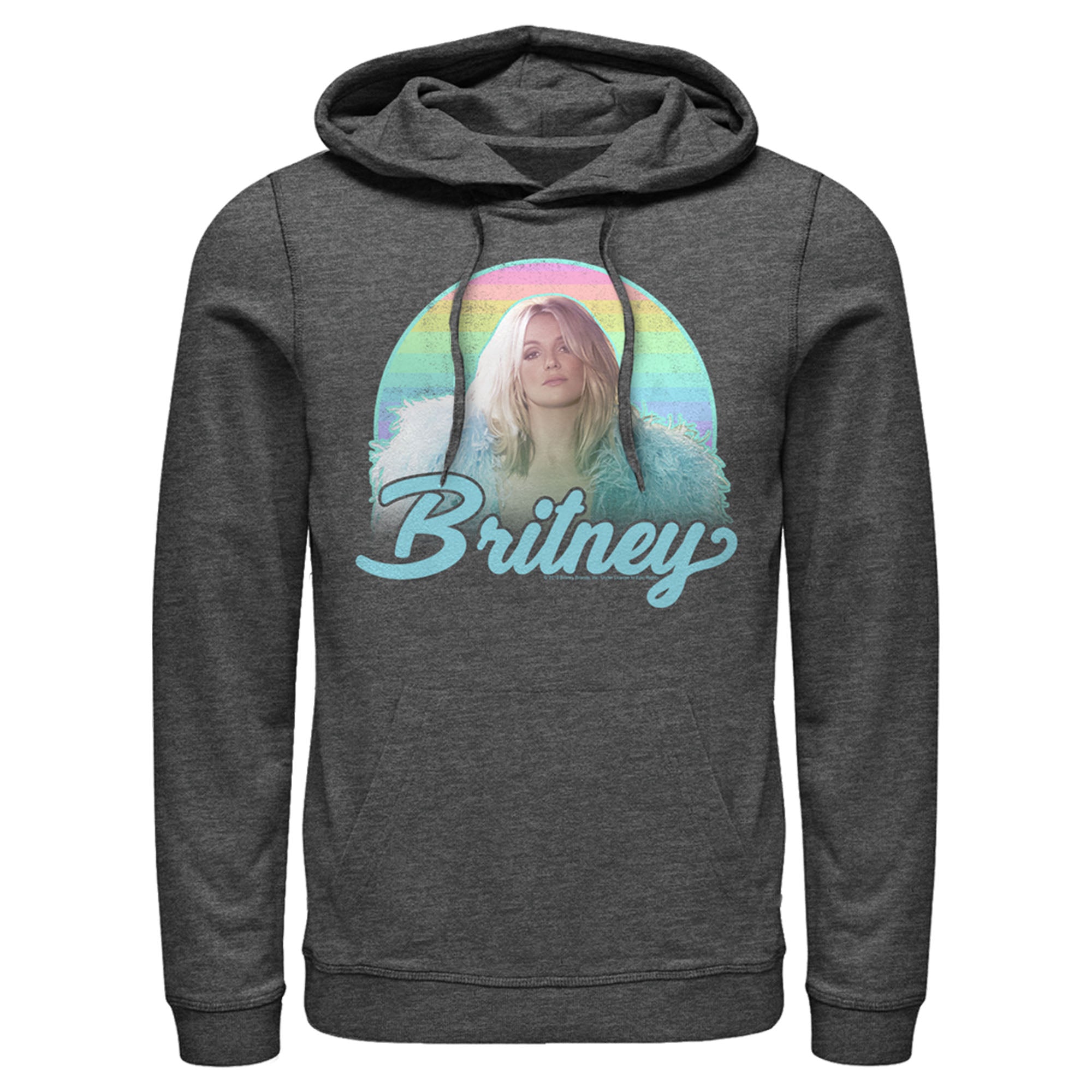 Britney Spears Men’S Rainbow Star  Pull Over Hoodie