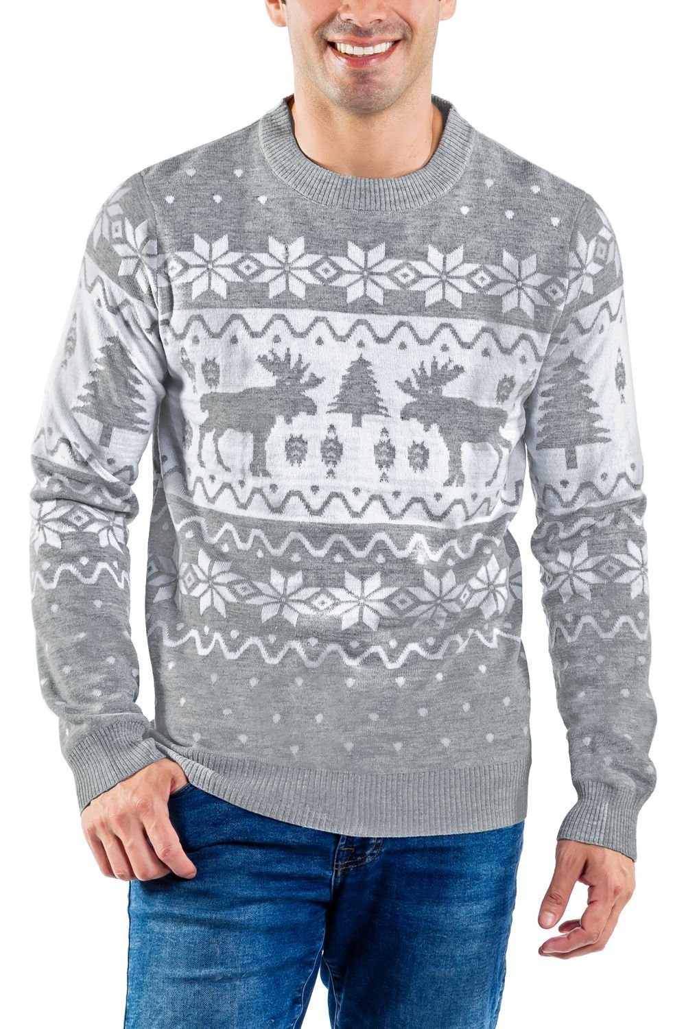 Tipsy Elves Men’S Merry Moose Ugly Christmas Sweater