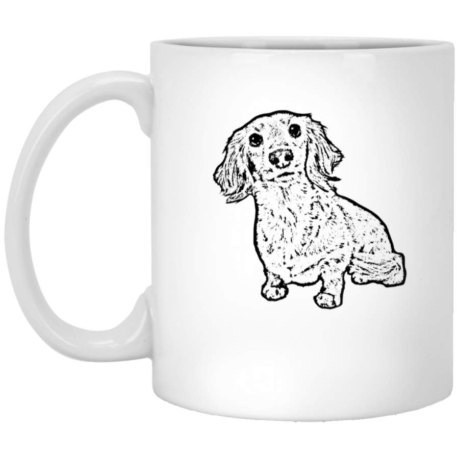 Dachshund Long Haired Doxie Cute Wiener Dog Puppy Eyes Love Mug