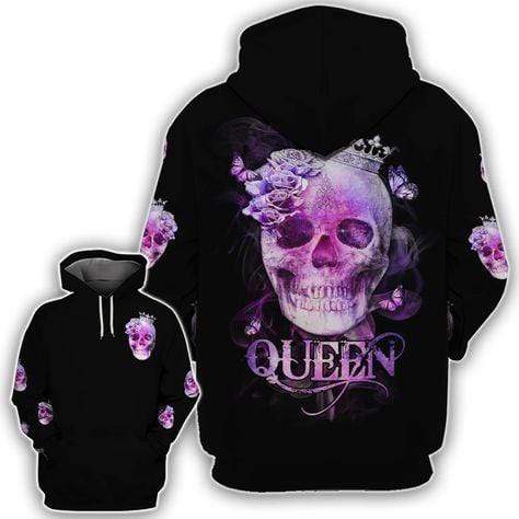 Skull Queen Purple Hoodie 3D