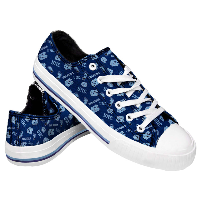 North Carolina Tar Heels NCAA Womens Low Top Repeat Print Canvas Shoes