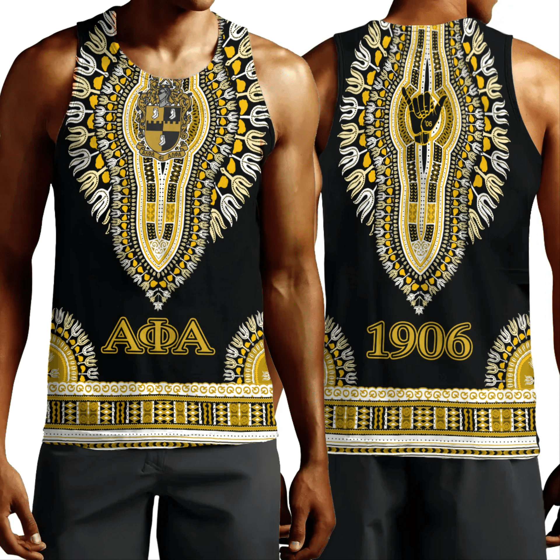 Africa Zone Tank Top – Alpha Phi Alpha Dashiki Tank Top A31