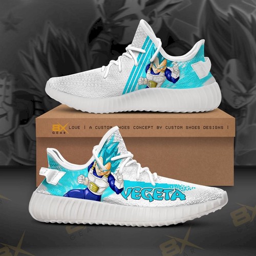 Best Dragon Ball Shoes Vegeta Yeezy Sneekers In Blue White Yeezy Sneak