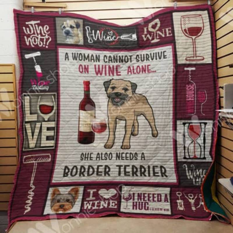 Wine and Border Terrier A2406 87O34 Blanket