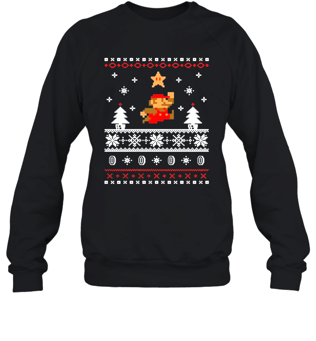 ZHUYOUDAO Custom Nintendo Mario Ugly Christmas Sweater s For Man Black Sweat