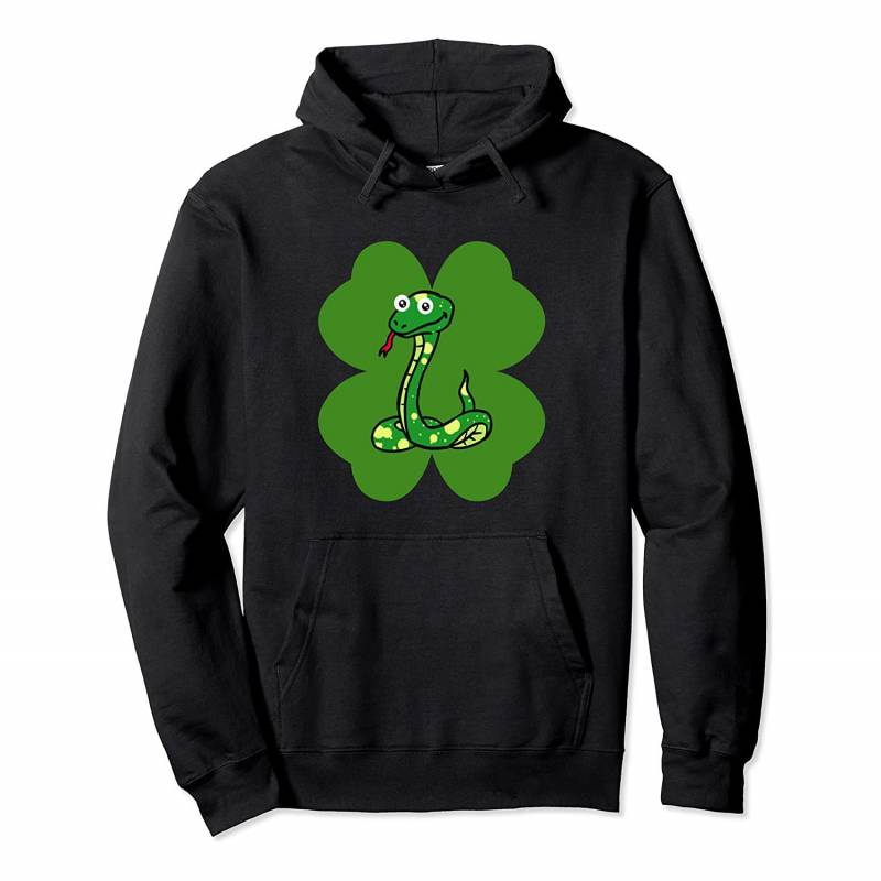 Snake On 4 Leaf Clover Funny St. Patrick Holiday Animal Gift Pullover Hoodie, T-Shirt, Sweatshirt