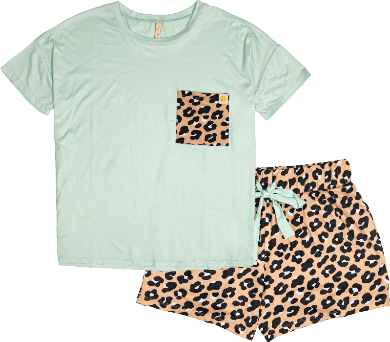 Simply Southern Leopard Pj Shorts & T-Shirt Set