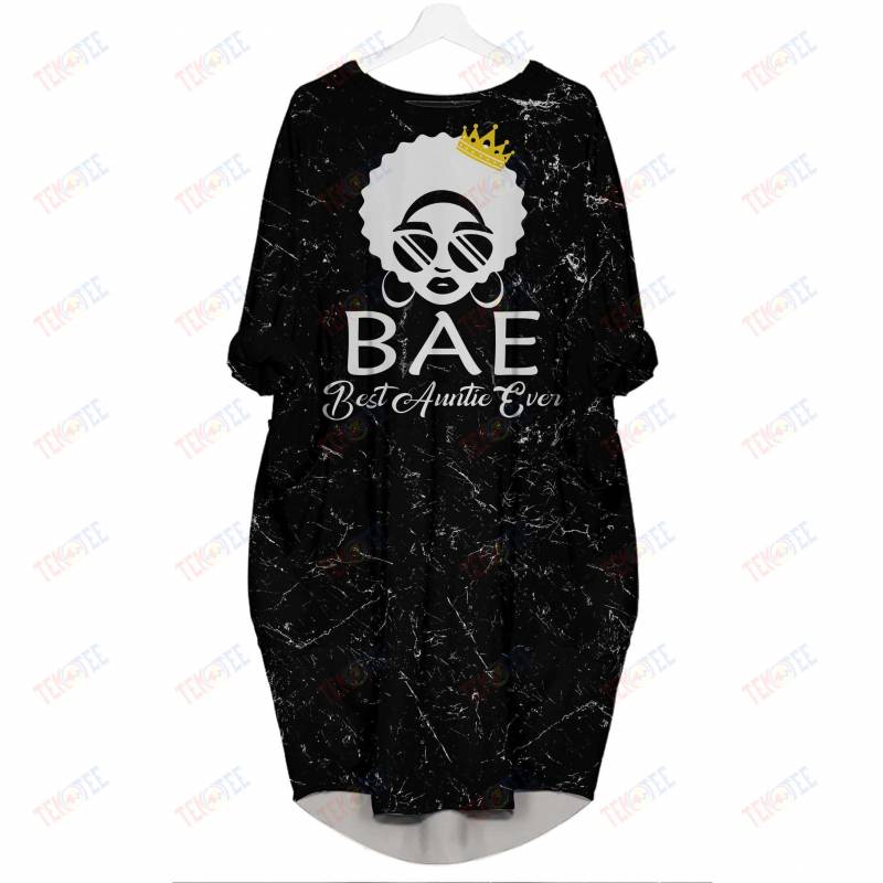 Temotee African Dress 36 – BAE Best Auntie Ever 3D Dress For Melanin Girls Afro Girl Shirt African American Woman Gift Idea TMT7176