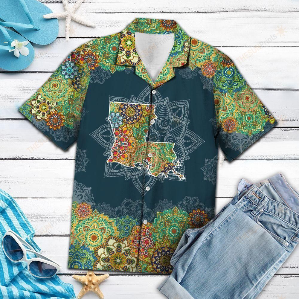 Louisiana Floral Mandala Hawaiian Shirt Ha47816