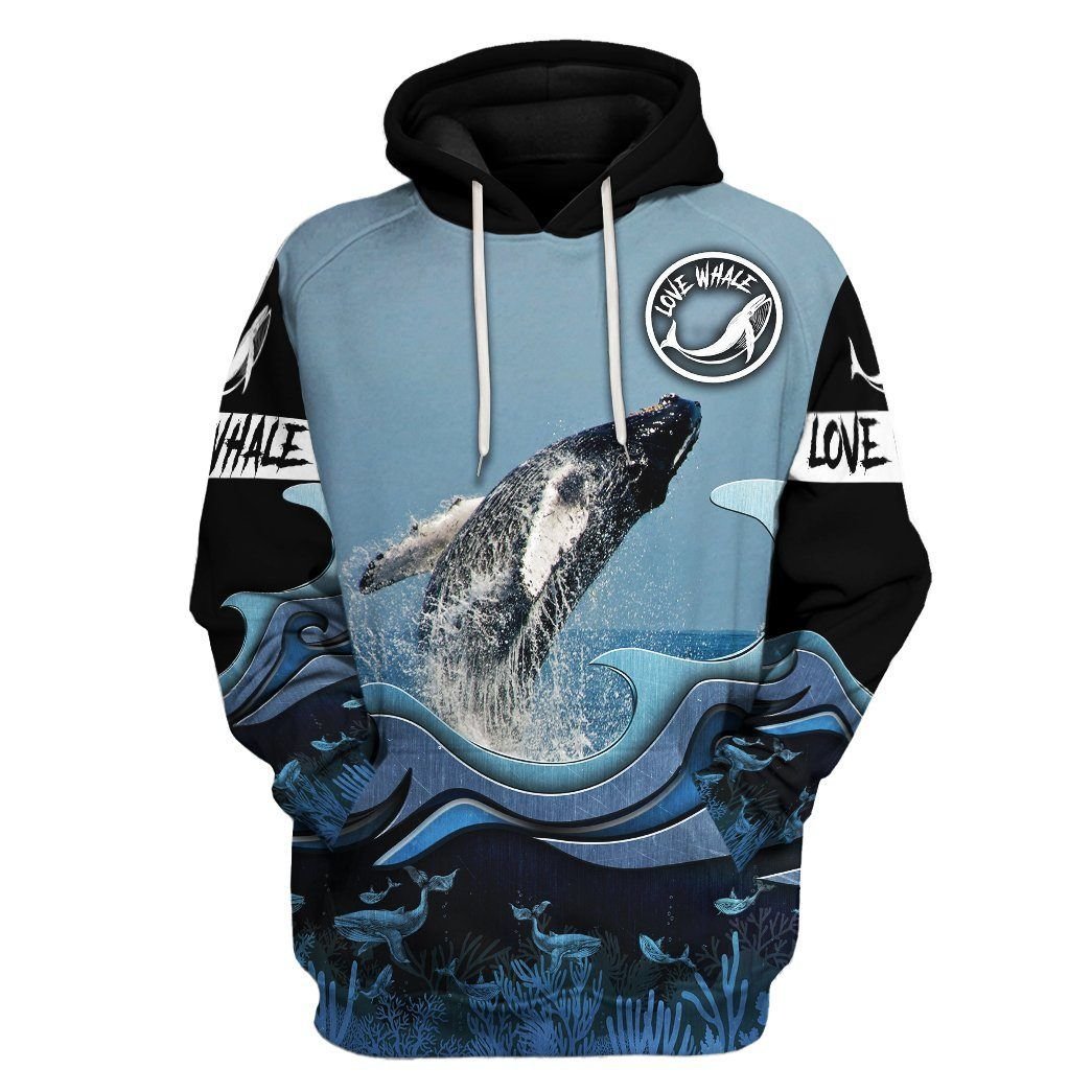 Mysticlife 3D Whale Watching Whale Lover Custom Tshirt Hoodie Apparel