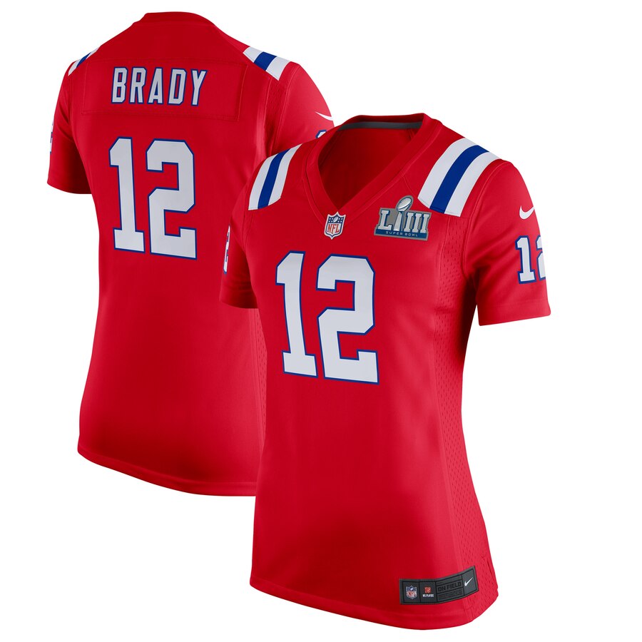 Tom Brady New England Patriots Nike Womens Super Bowl Liii Bound Game Jersey – Red