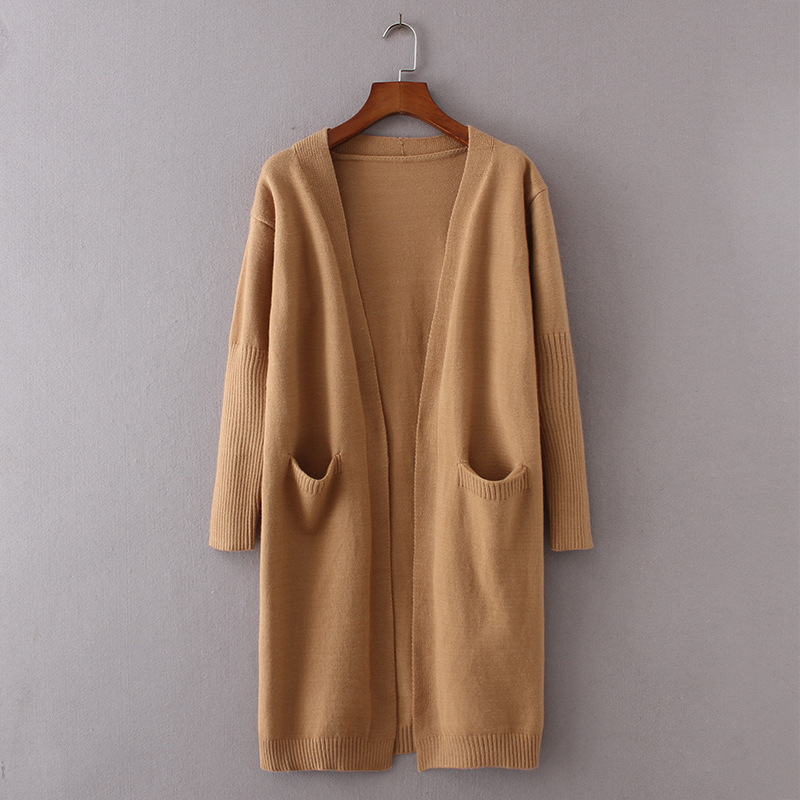 Cardigan Sweater Women Autumn Winter 2022 New Knitwear Women’s Loose Oversize Long Thickened Big Pocket Sweater Cardigan W106 alx