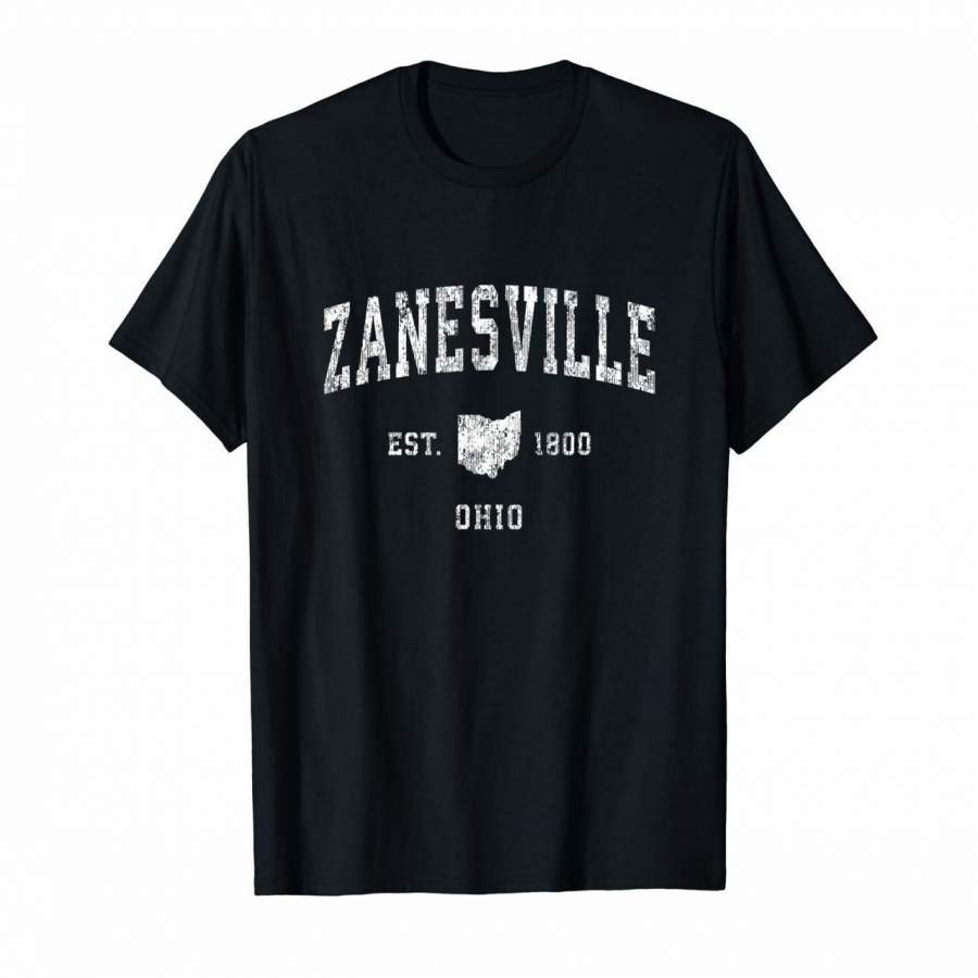 Zanesville Ohio OH Vintage Athletic Sports Design T-Shirt