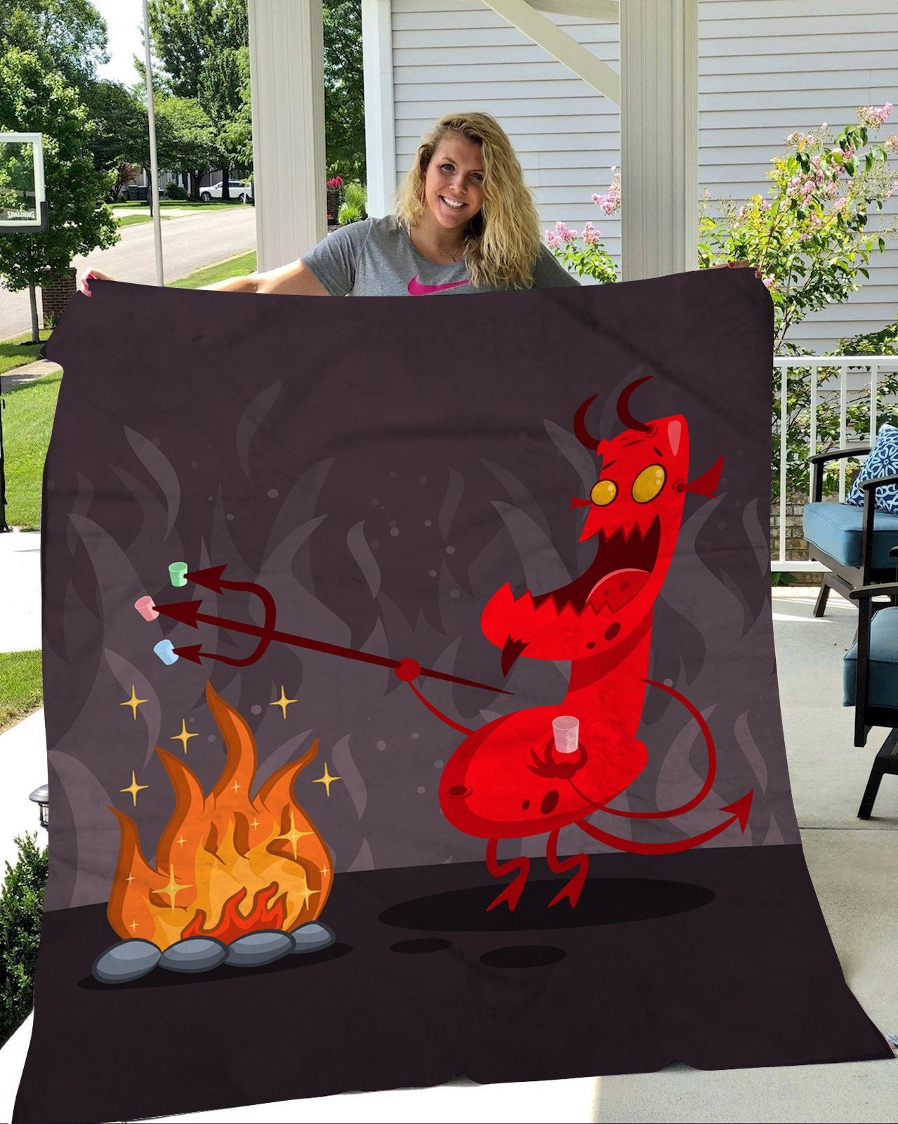 Devil Halloween Fleece Blanket Gift Idea 3Dq43