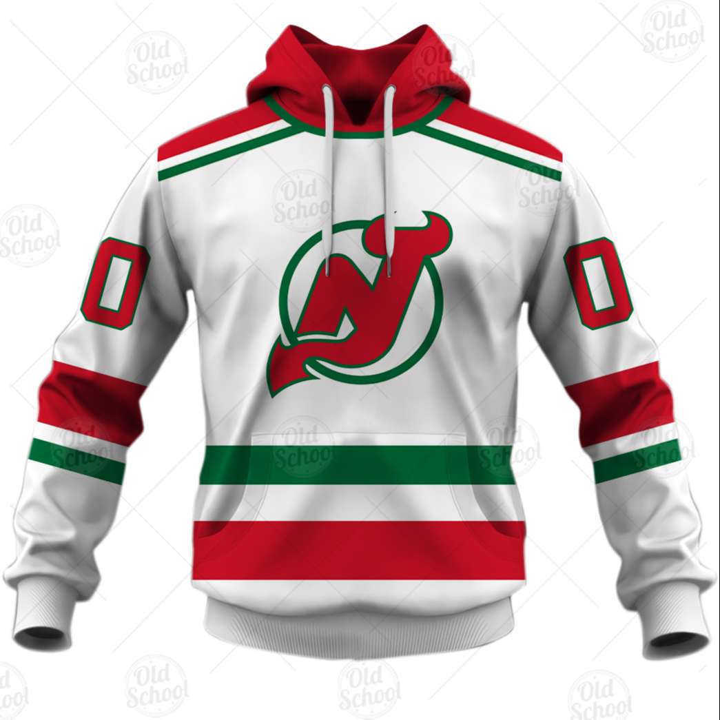 Personalized Vintage New Jersey Devils Throwback Jersey White Personalize Hoodie